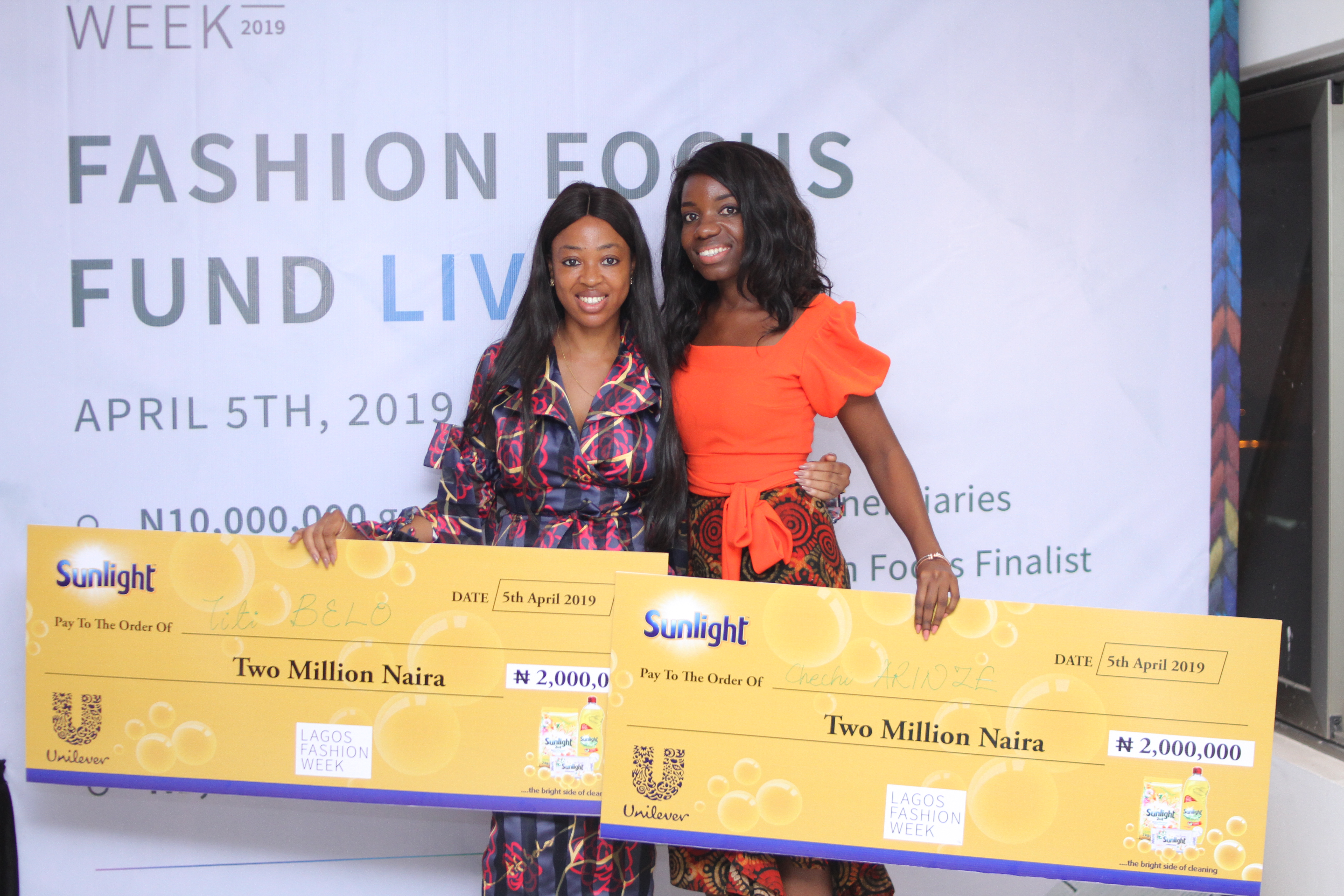 Titi Belo and Chechi Arinze Recieving their Fashion Focus Fund