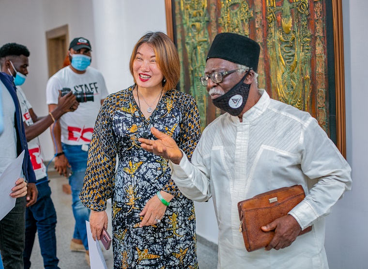 Chief Diana Chen and Professor Bruce Onobrakpeya