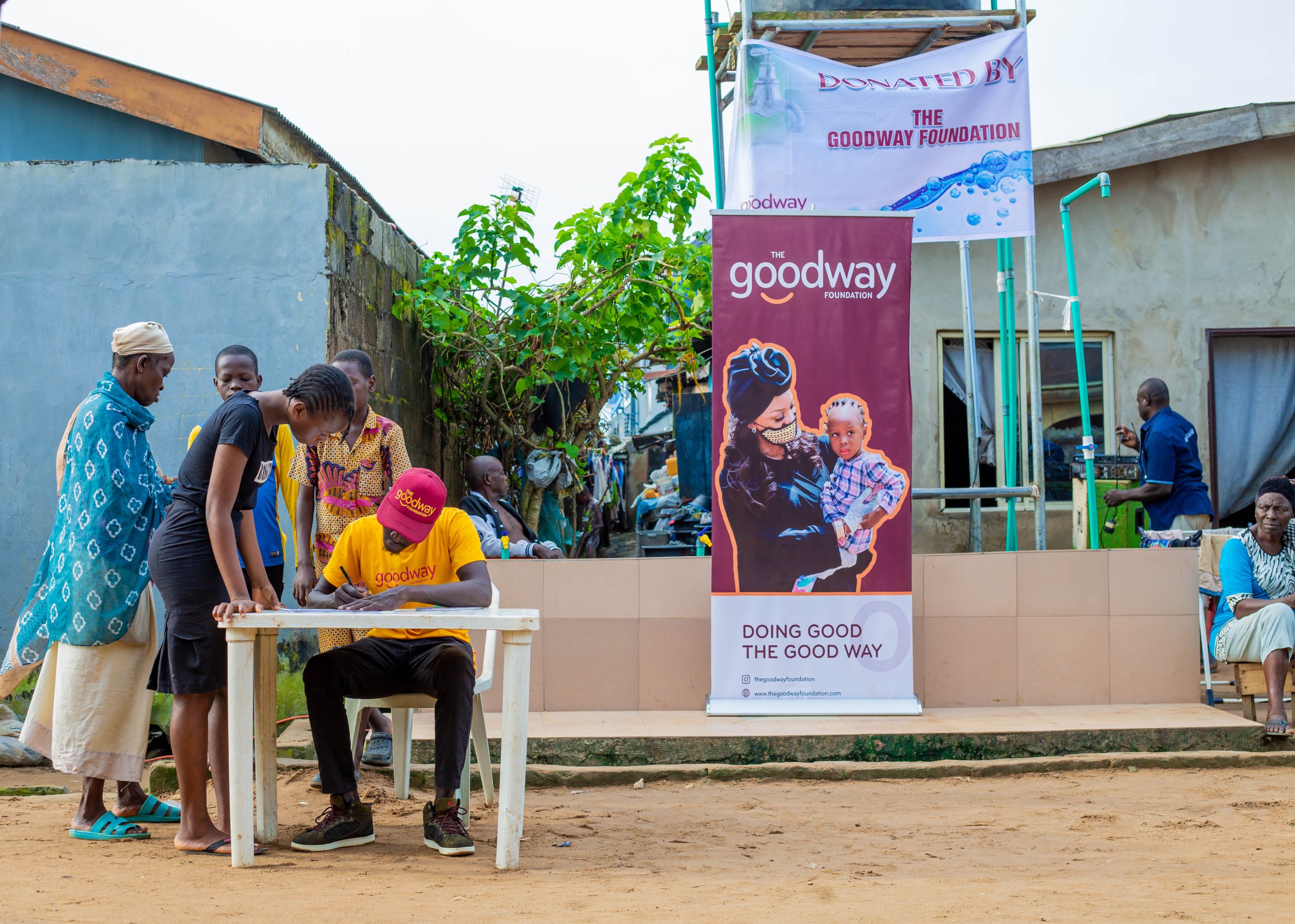 Borehole donation at The Good Way Foundation Outreach at Abidek Community Ikotun, Lagos.